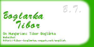 boglarka tibor business card