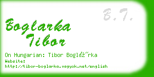 boglarka tibor business card